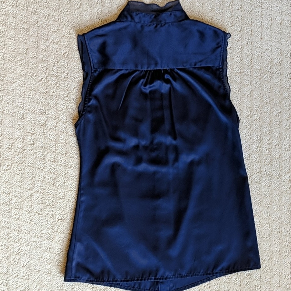 The Limited Ruffle Dark Blue Top - Picture 6 of 8